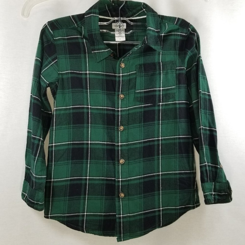 CARTER'S Button Front Shirt Boys Clothes Cotton - Picture 2 of 14